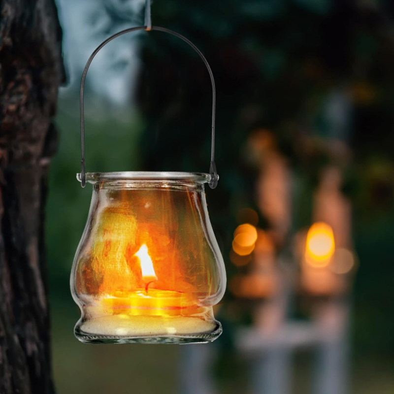 Portable glass wind lamp