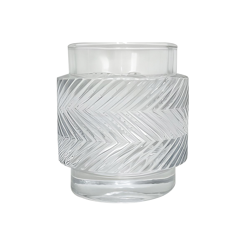 Diagonal transparent candle holder